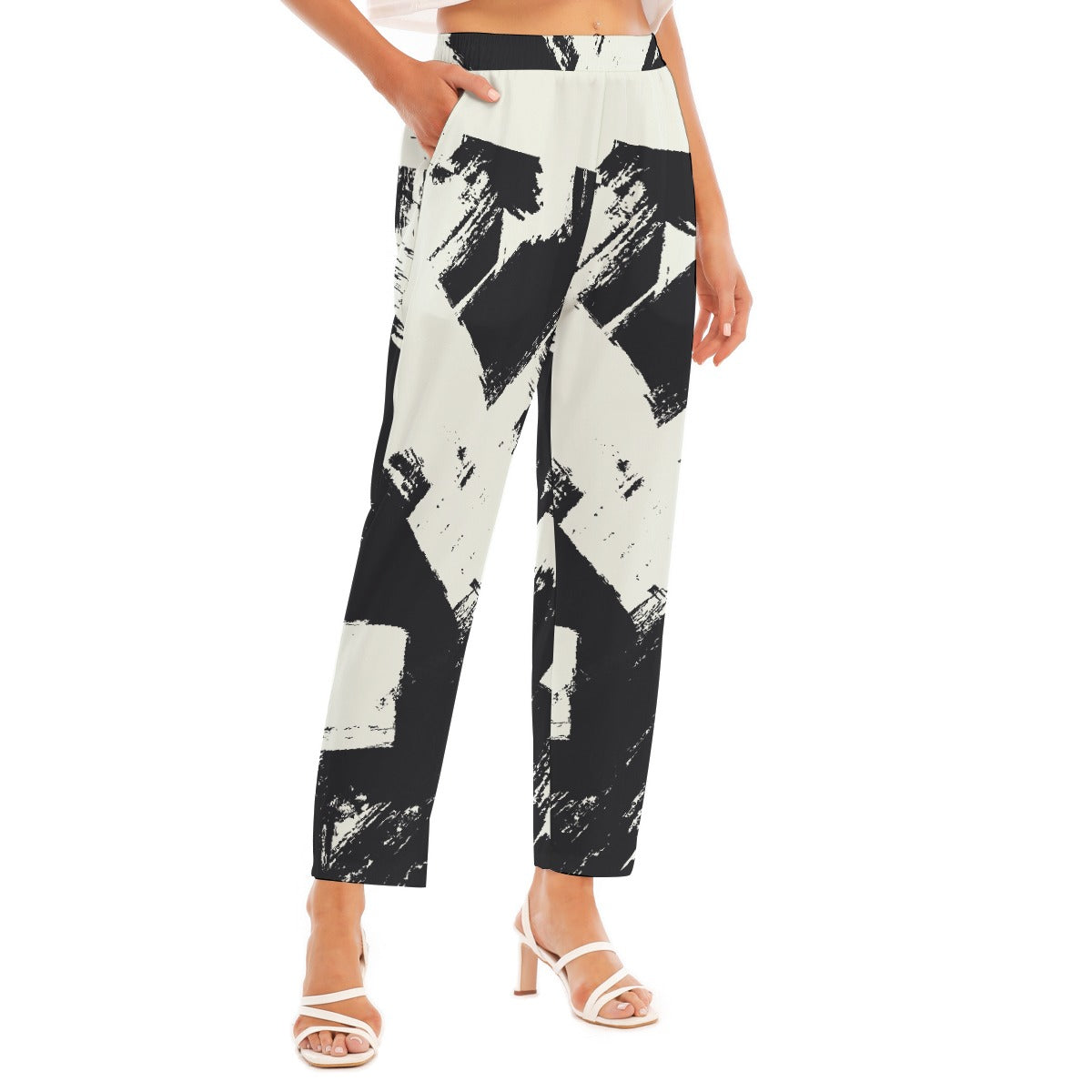 All-Over Print Women's Loose Straight-leg Pants