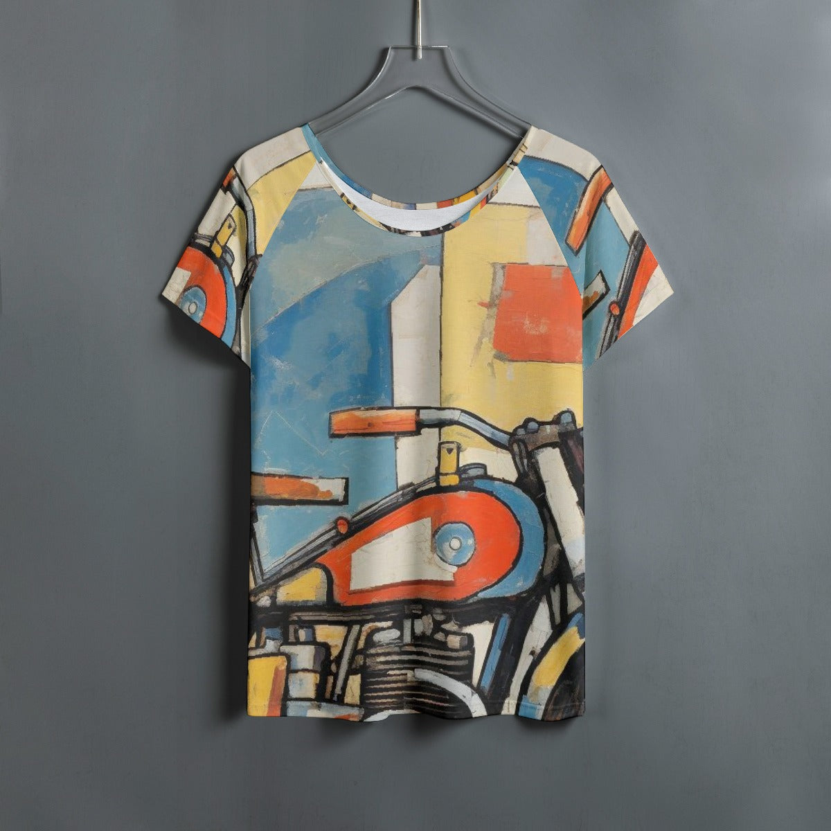 All-Over Print Women's Round Neck T-shirt With Raglan Sleeve
