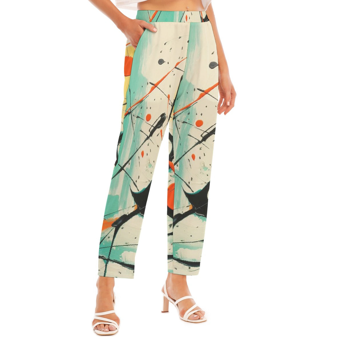 All-Over Print Women's Loose Straight-leg Pants