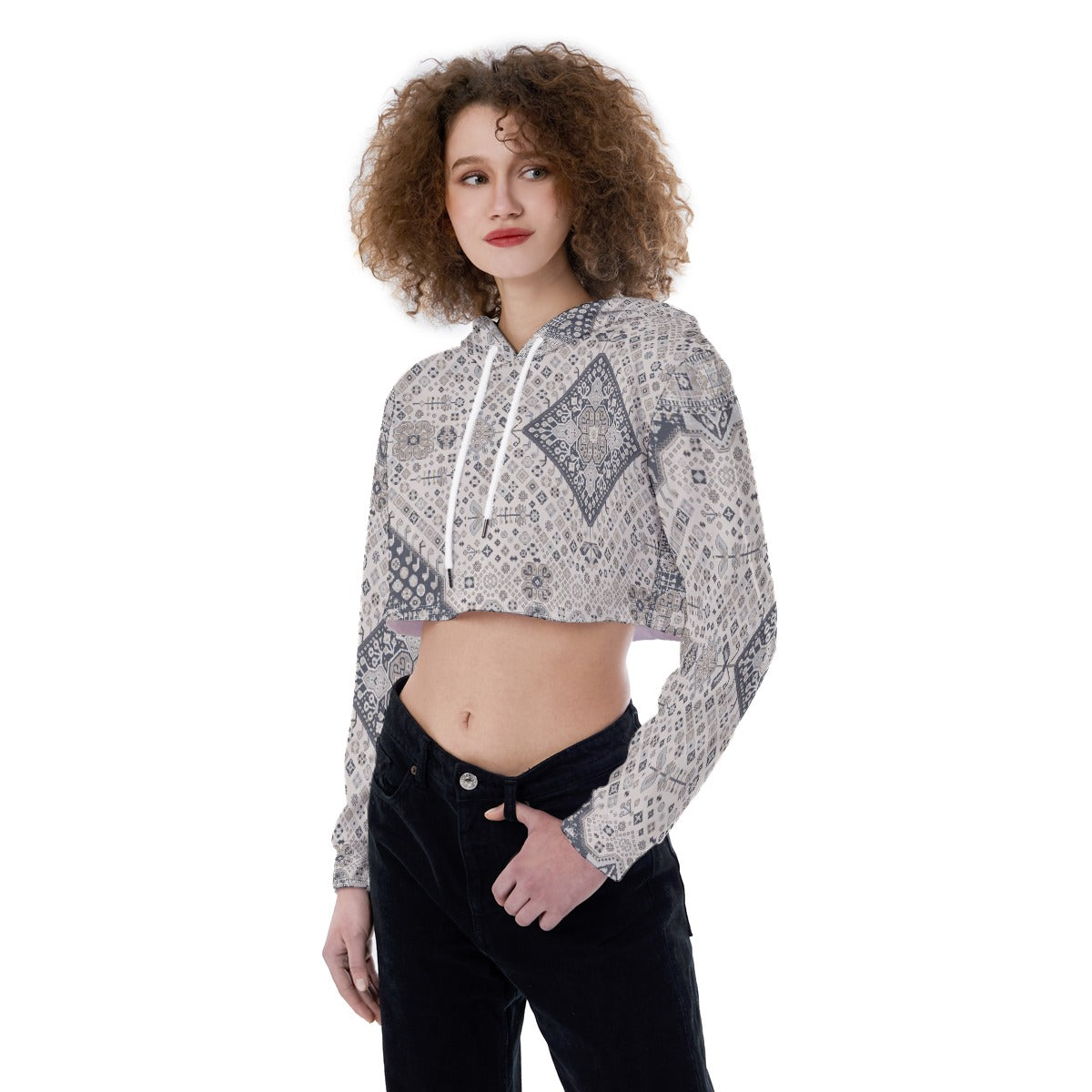 All-Over Print Women's Crop Top Hoodie