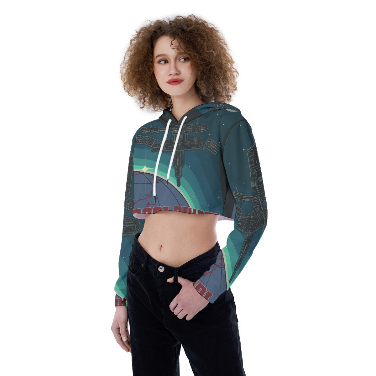 All-Over Print Women's Crop Top Hoodie