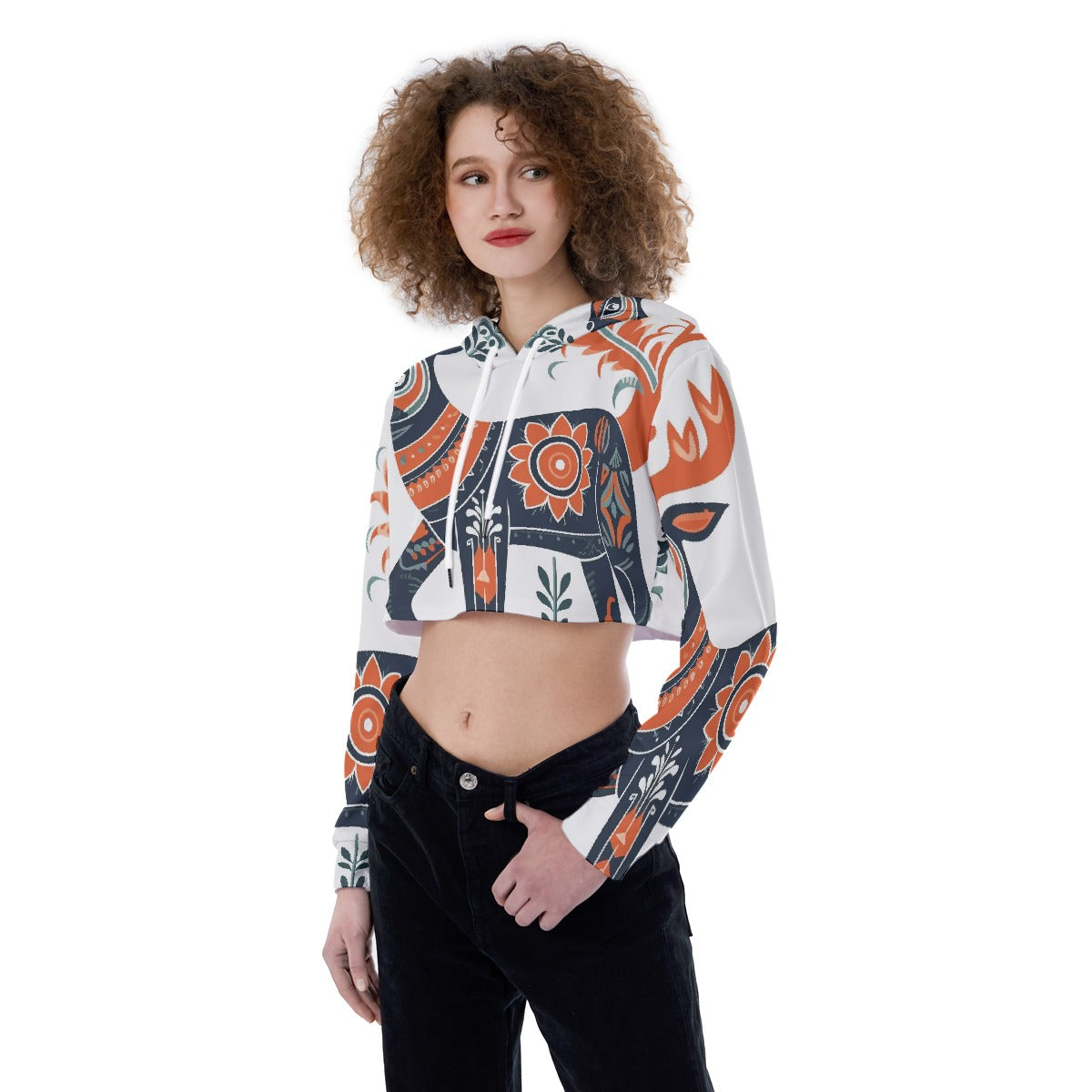 All-Over Print Women's Crop Top Hoodie