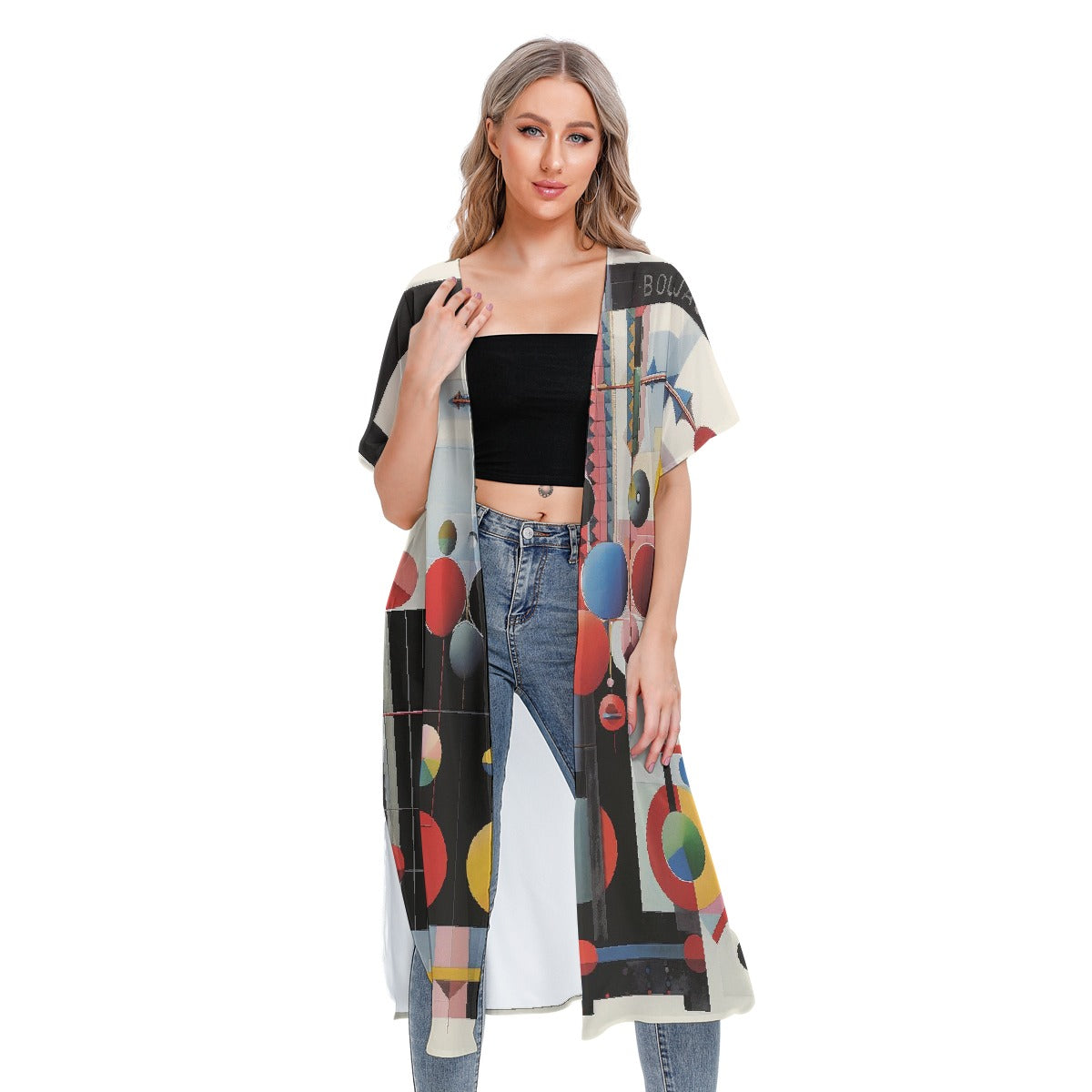 All-Over Print Women's Short Sleeve Cardigan