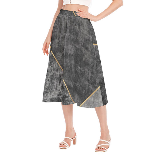 All-Over Print Women's Long Section Chiffon Skirt