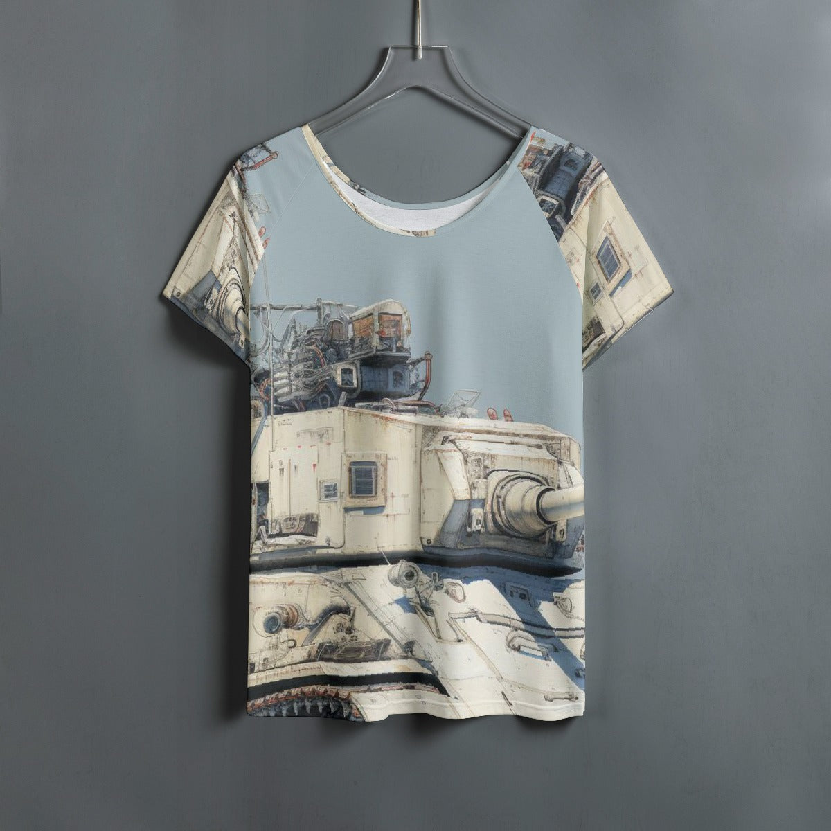 All-Over Print Women's Round Neck T-shirt With Raglan Sleeve