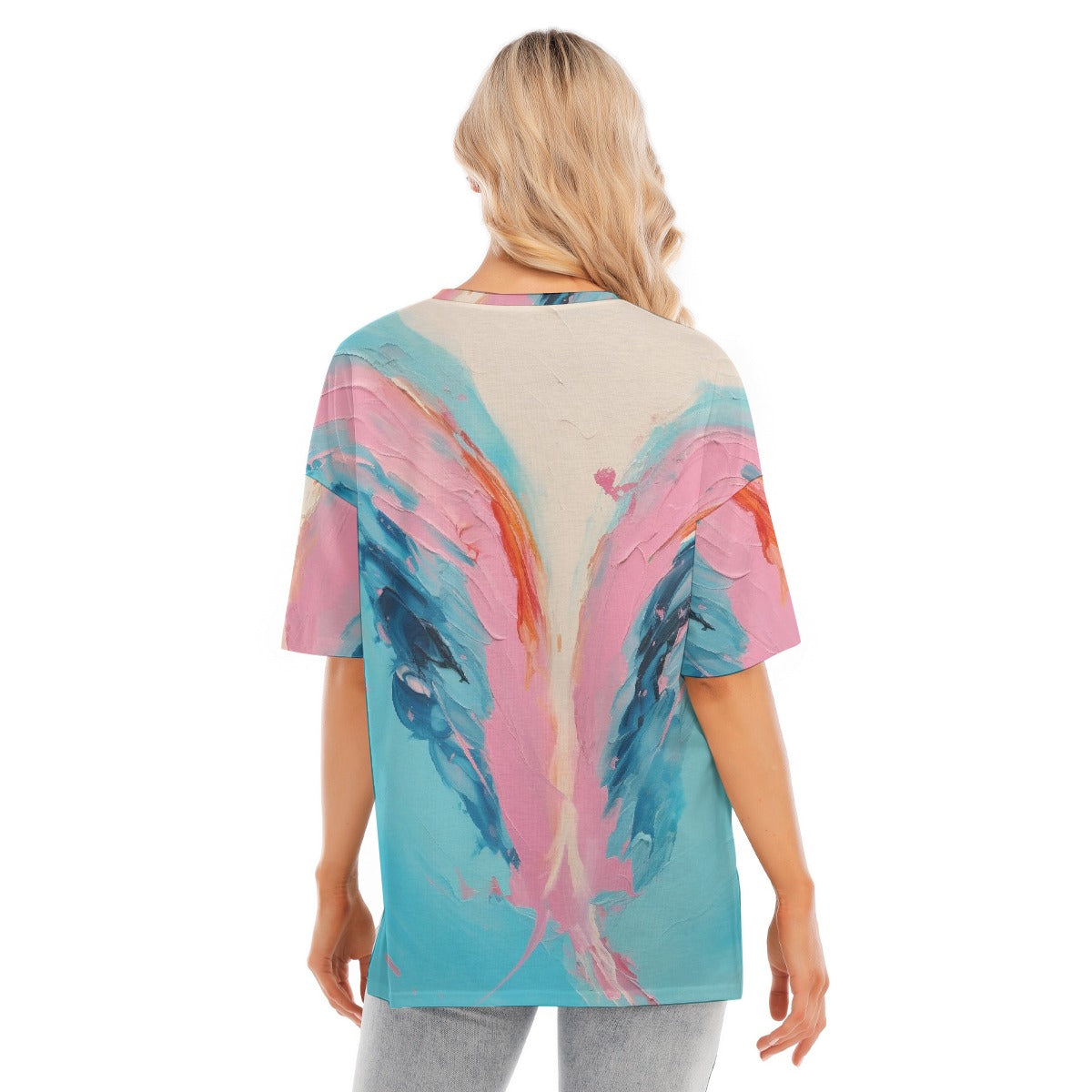 All-Over Print Women's Short Sleeves T-shirt With Hem Split