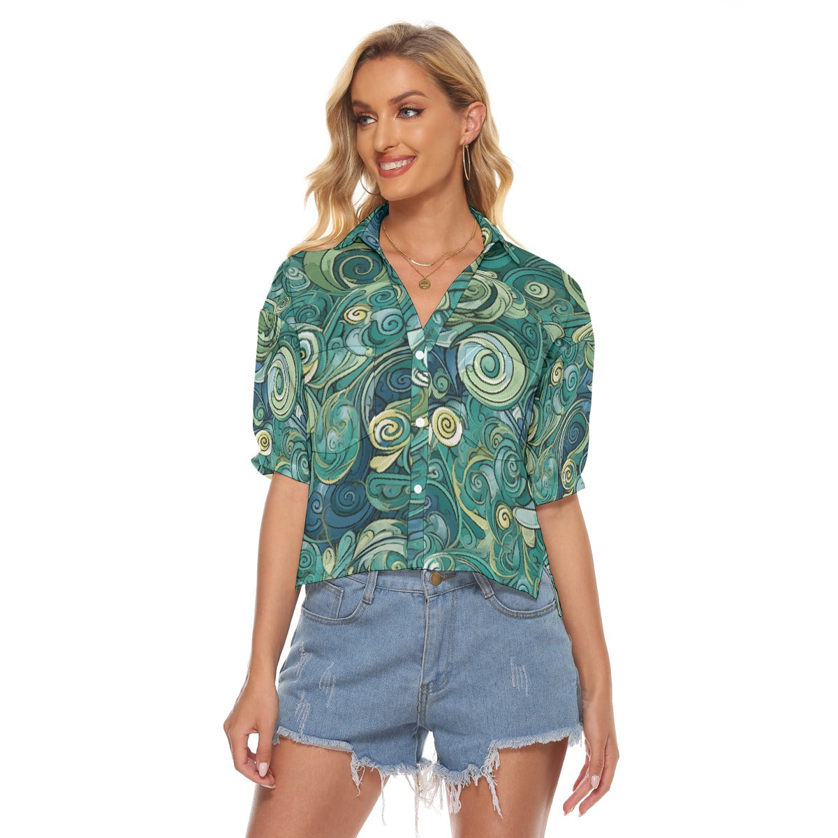 All-Over Print Women's V-neck Shirts