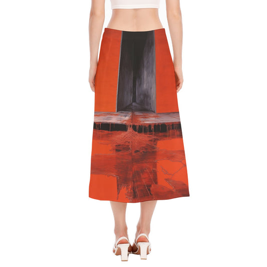 All-Over Print Women's High Slit Long Skirt