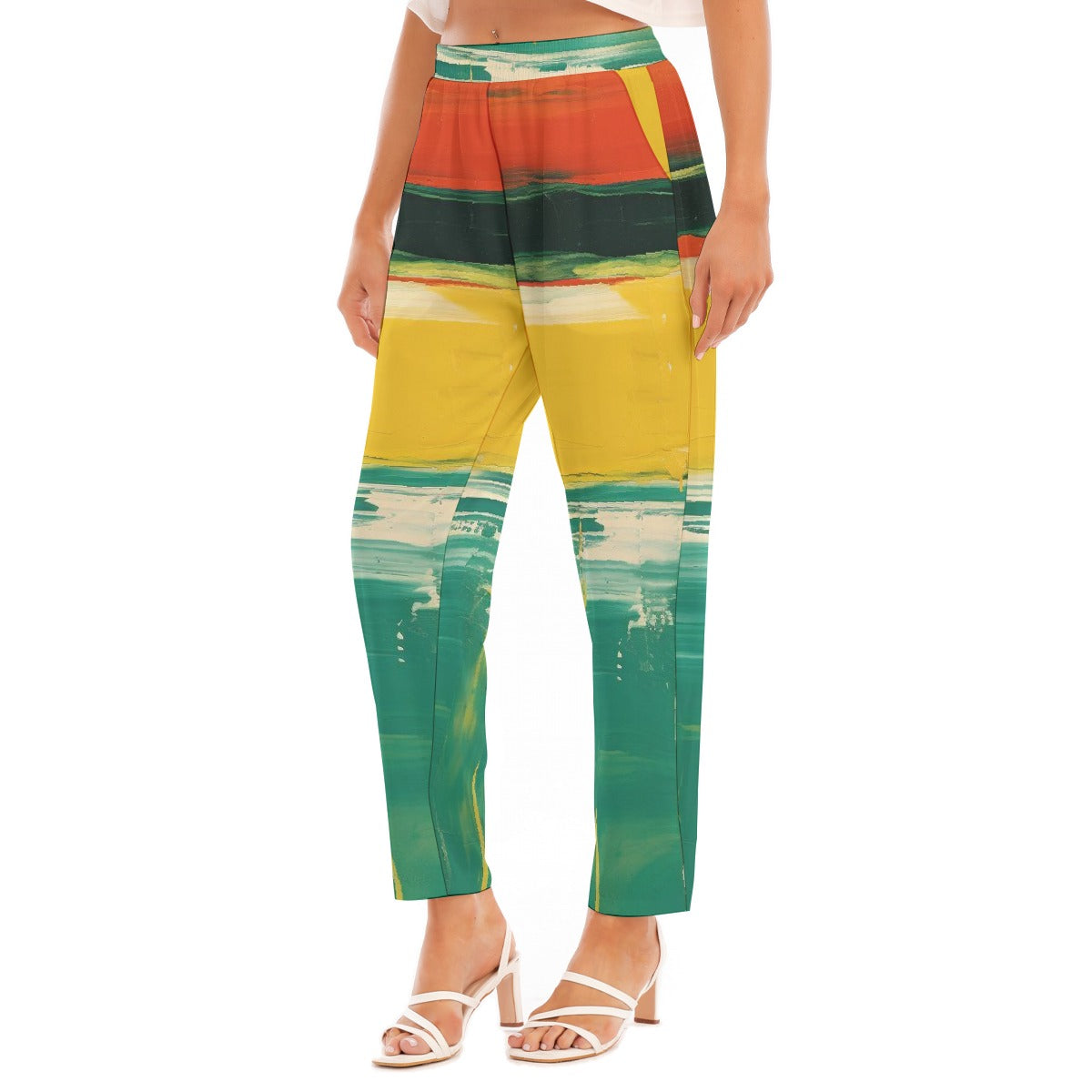 All-Over Print Women's Loose Straight-leg Pants