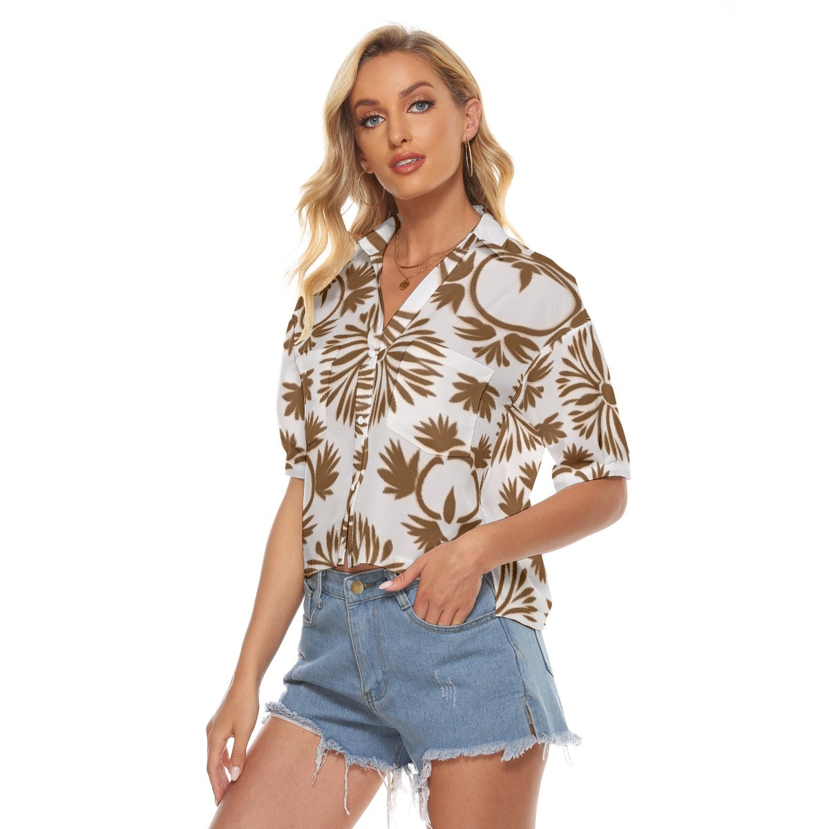 All-Over Print Women's V-neck Shirts