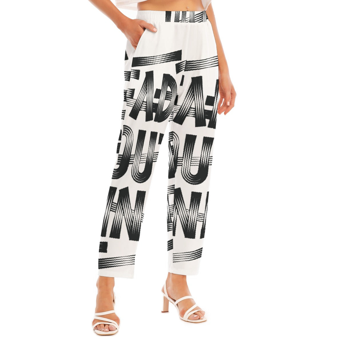 All-Over Print Women's Loose Straight-leg Pants