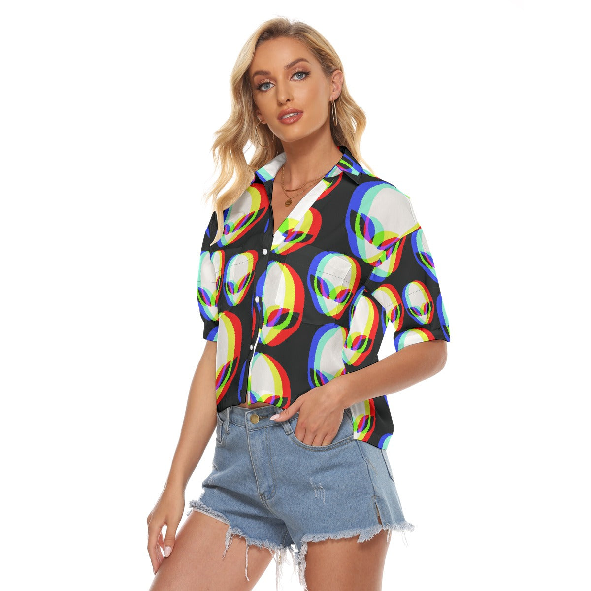 All-Over Print Women's V-neck Shirts
