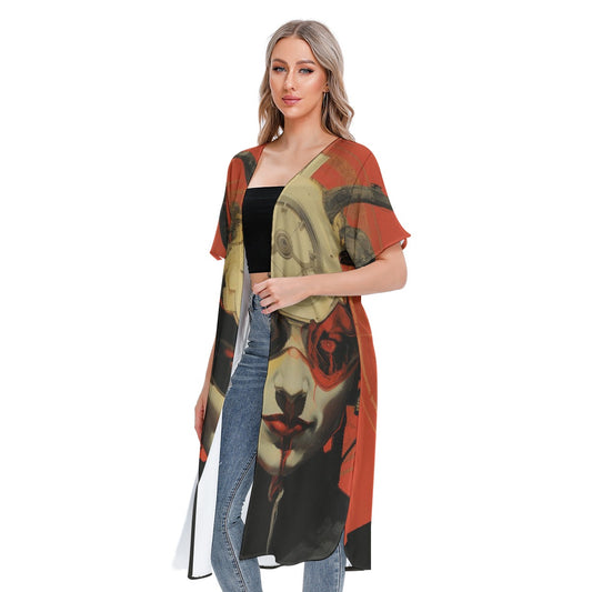 All-Over Print Women's Short Sleeve Cardigan