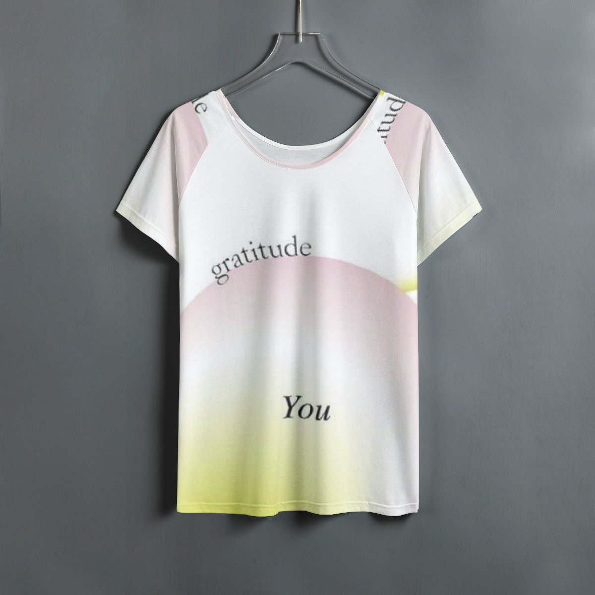 All-Over Print Women's Round Neck T-shirt With Raglan Sleeve