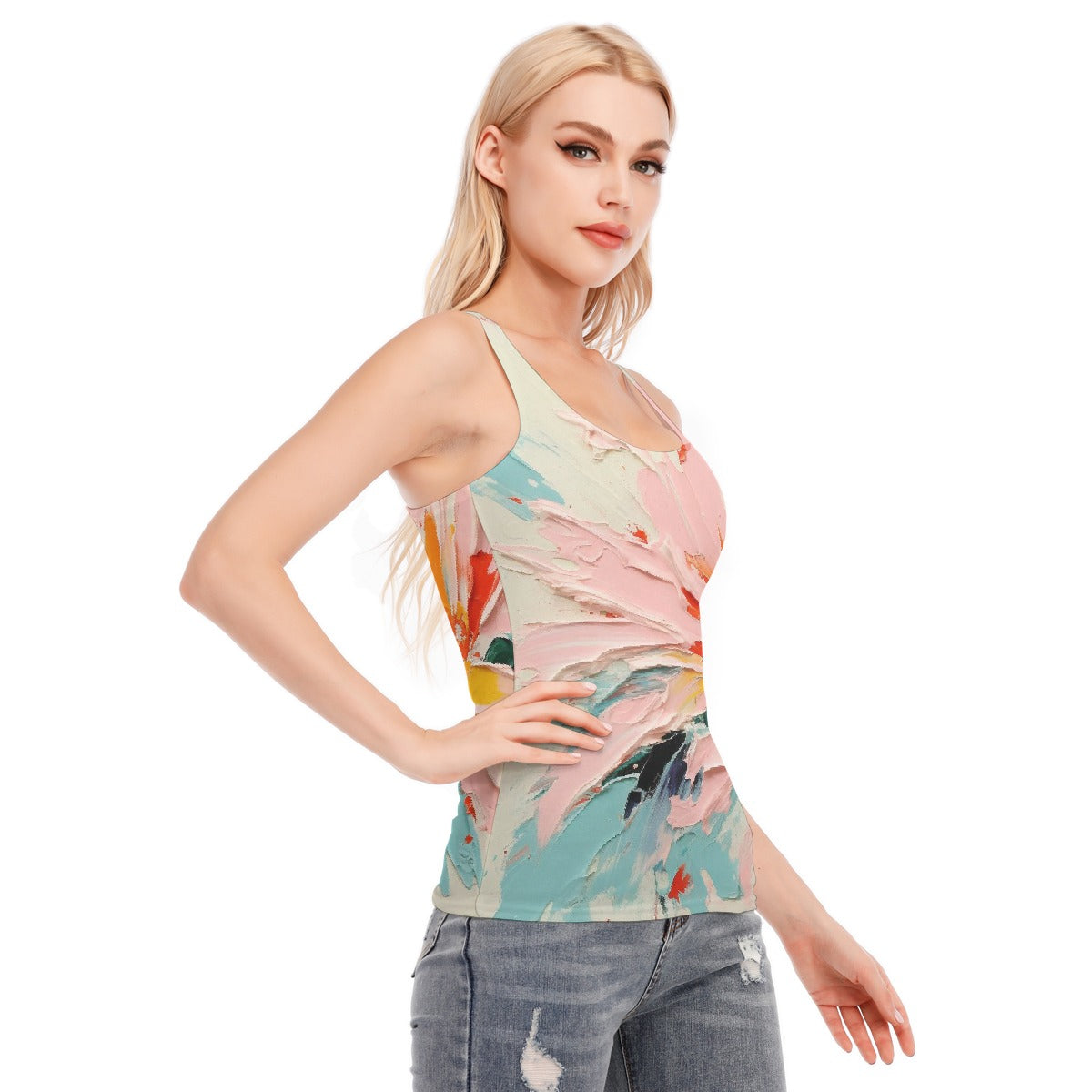 All-Over Print Women's Racer Vest | 190GSM Cotton