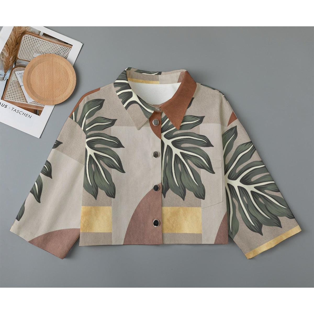 All-Over Print Women's Cropped Jacket | 245GSM Cotton