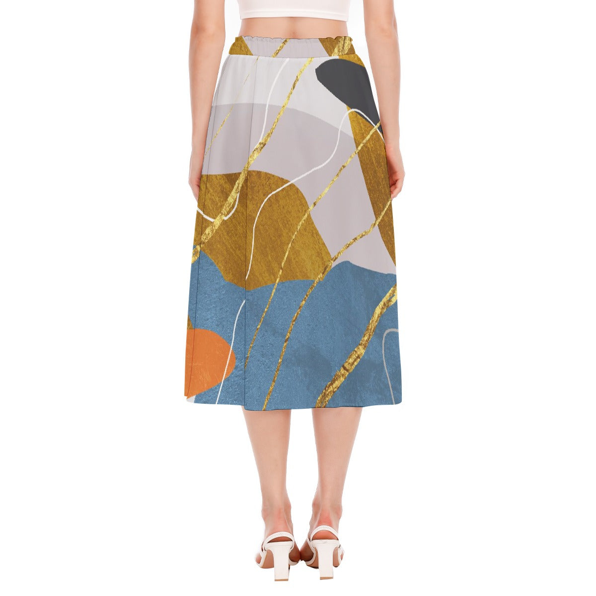 All-Over Print Women's Long Section Chiffon Skirt