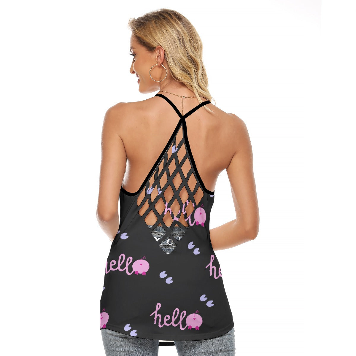 All-Over Print Women's Criss-Cross Open Back Tank Top