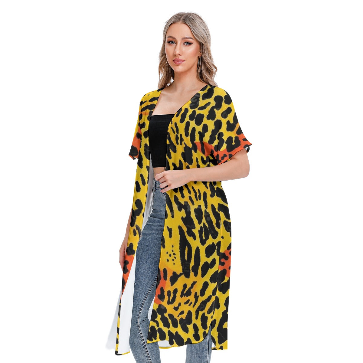 All-Over Print Women's Short Sleeve Cardigan