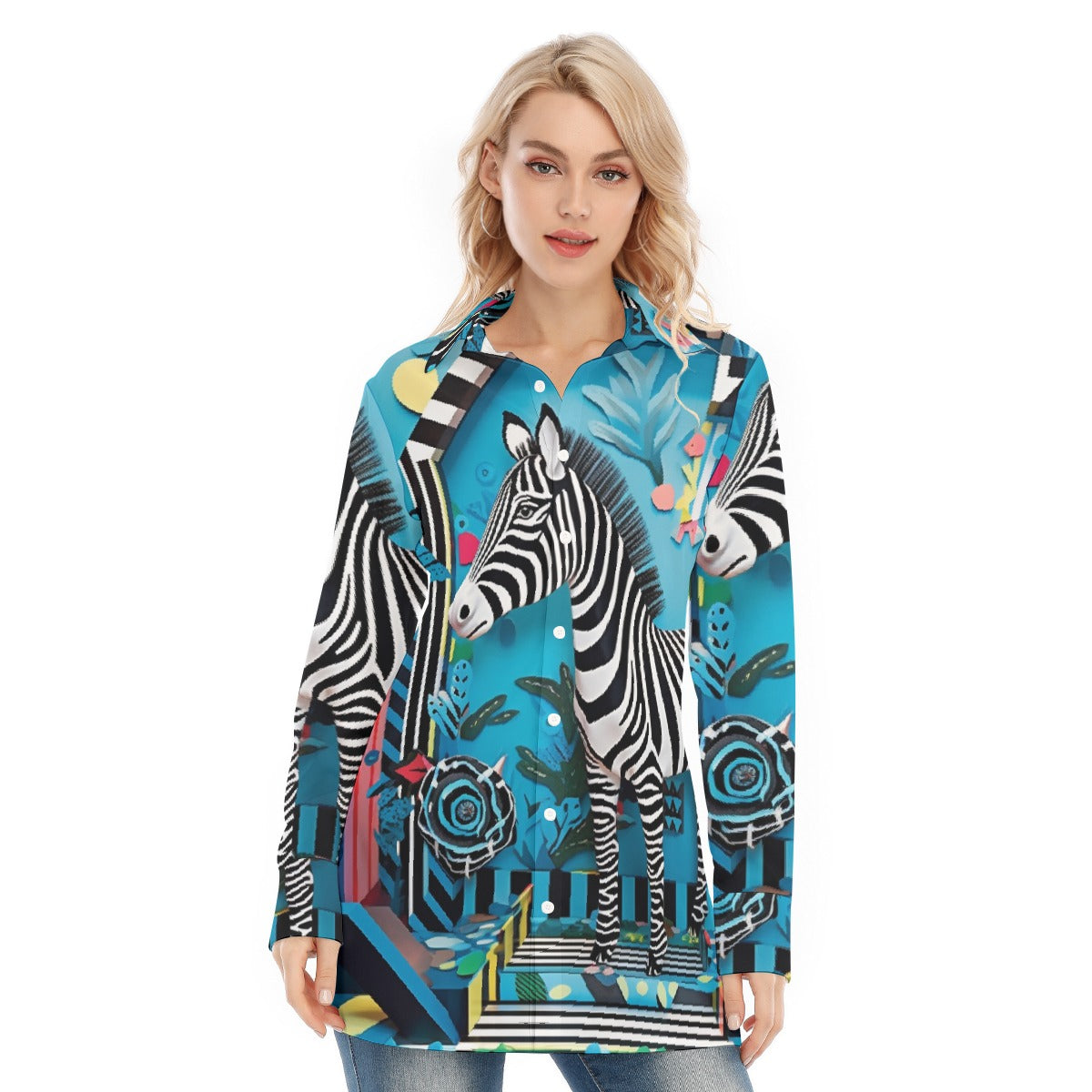 All-Over Print Women's Long Shirt