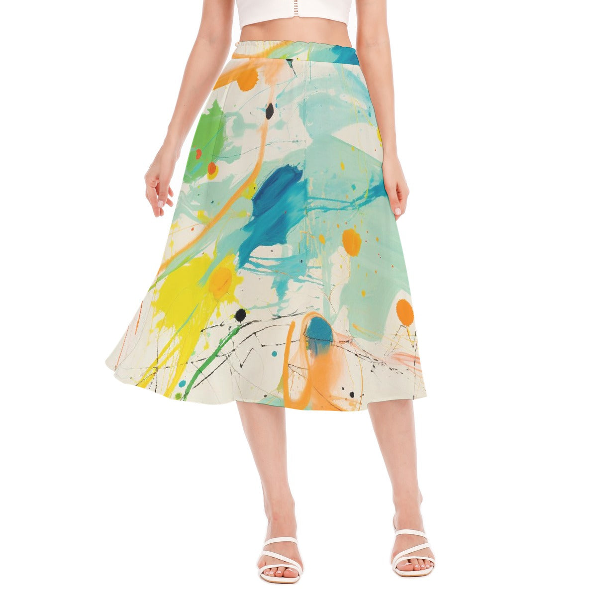 All-Over Print Women's Long Section Chiffon Skirt