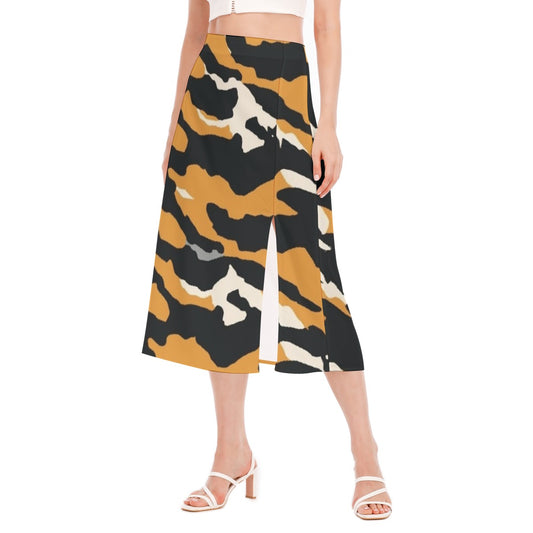 All-Over Print Women's High Slit Long Skirt