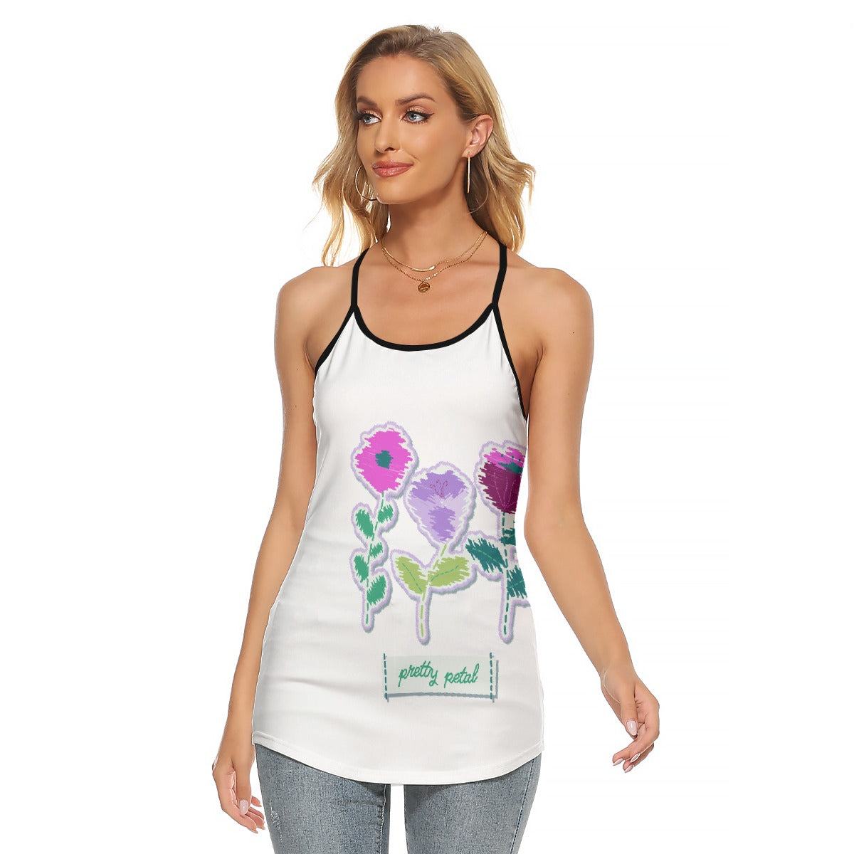 All-Over Print Women's Criss-Cross Open Back Tank Top