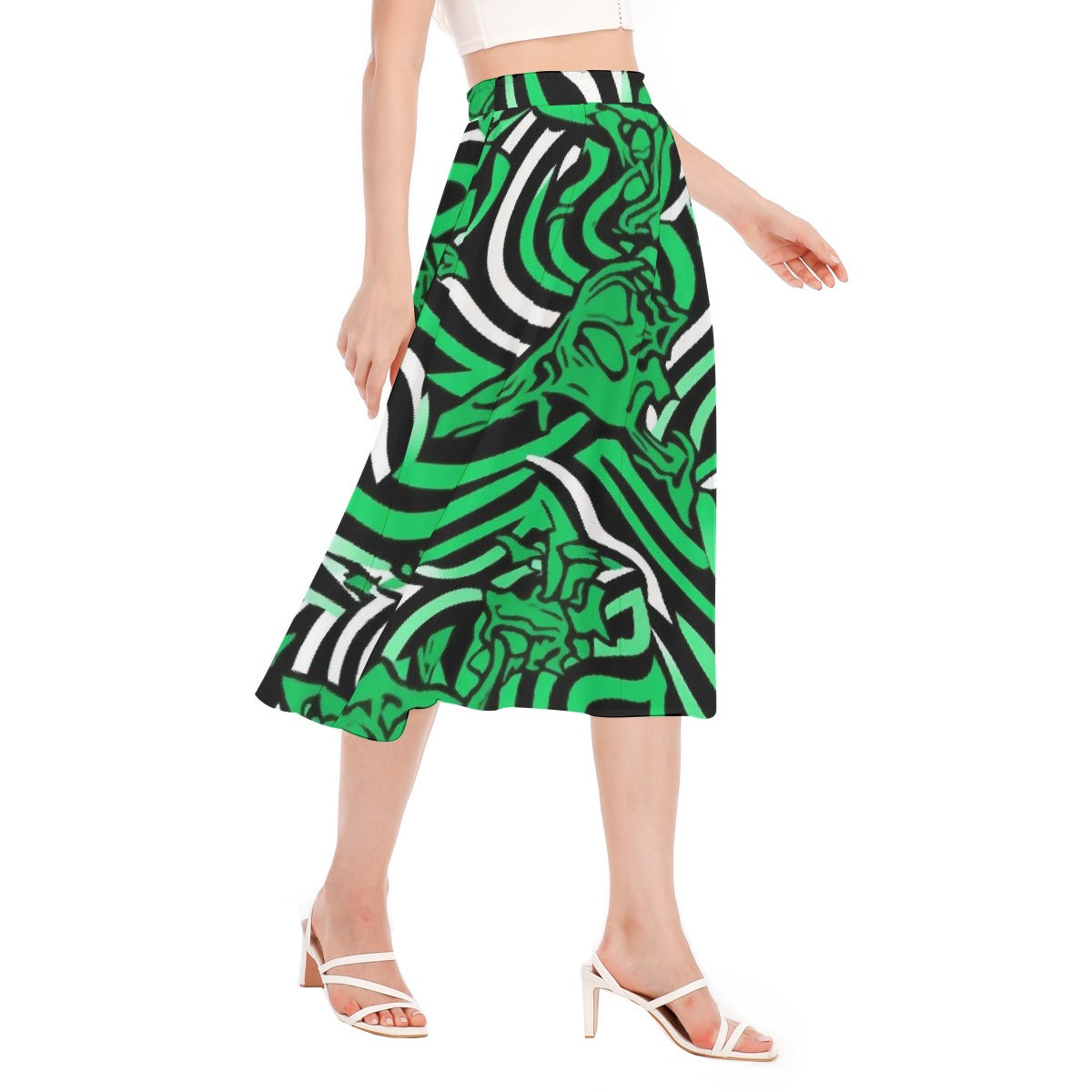 All-Over Print Women's Long Section Chiffon Skirt