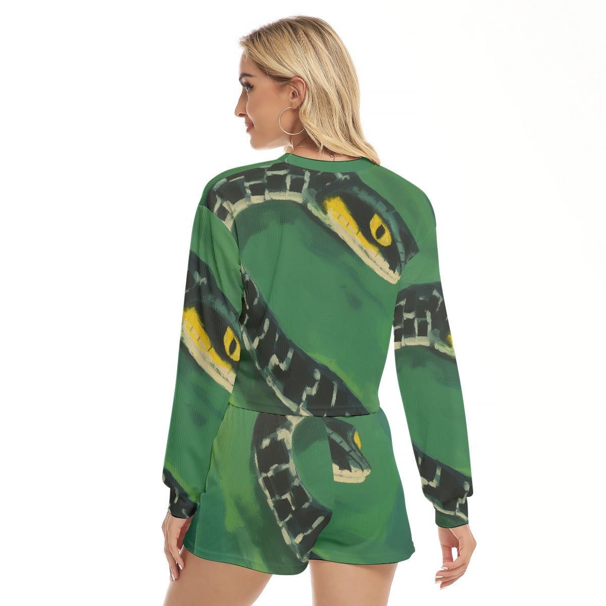 All-Over Print Women's Short Sweatshirt And Pants Suit