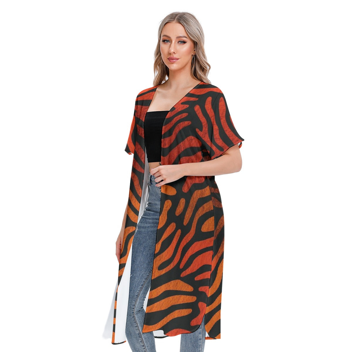 All-Over Print Women's Short Sleeve Cardigan