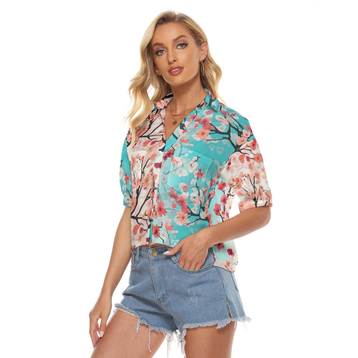 All-Over Print Women's V-neck Shirts
