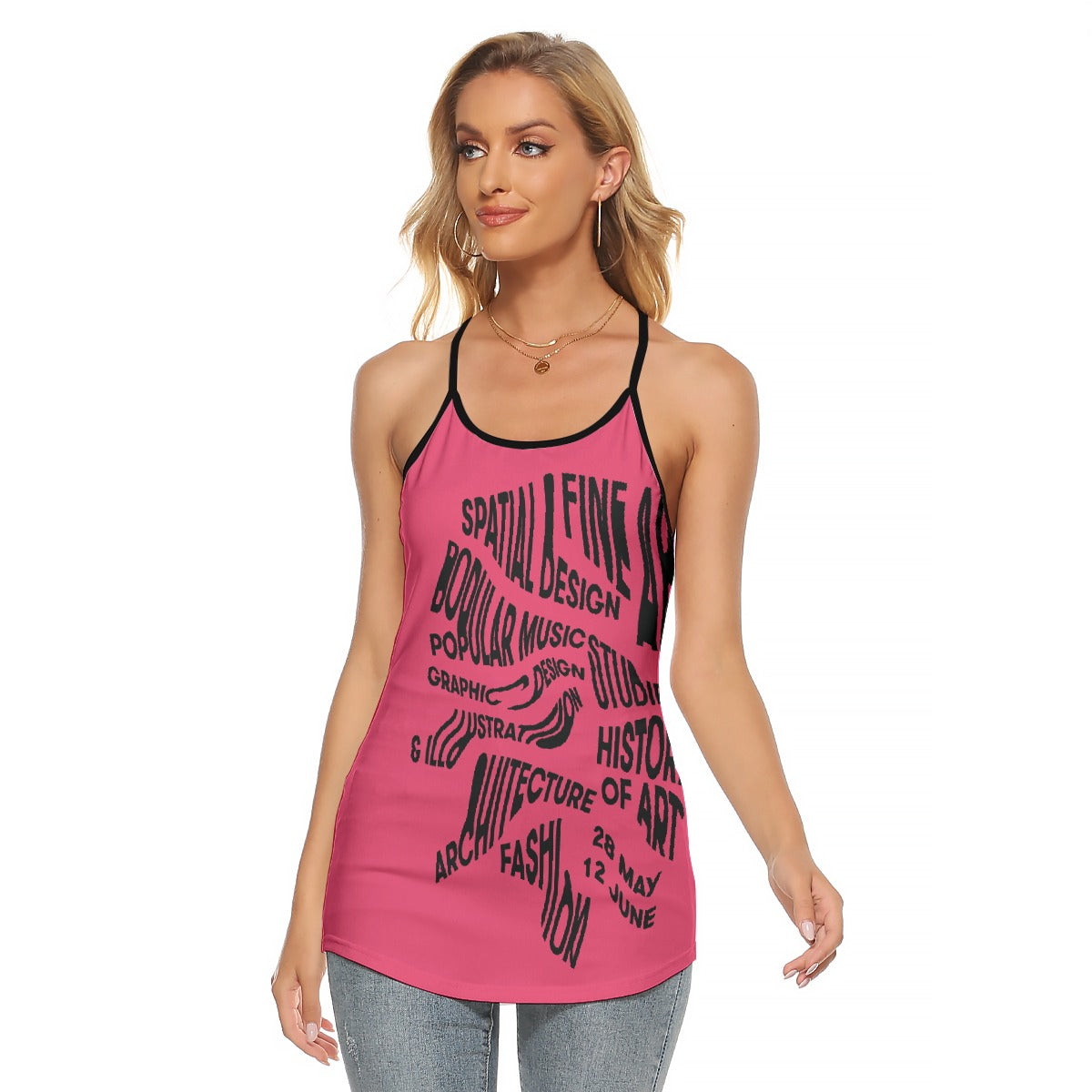 All-Over Print Women's Criss-Cross Open Back Tank Top