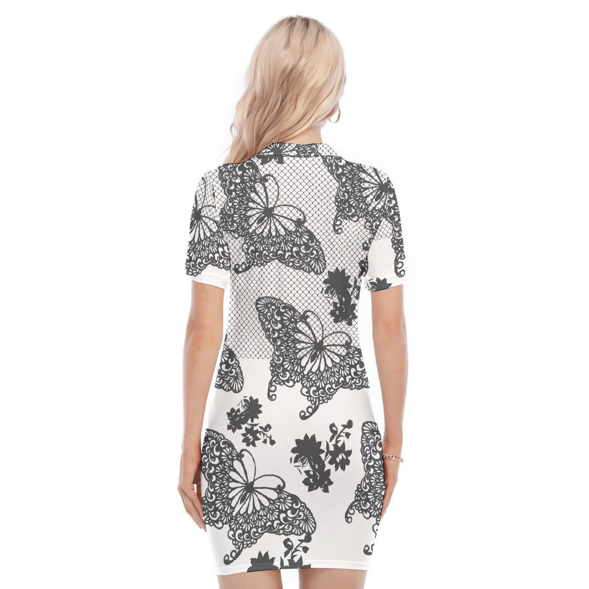 All-Over Print Women's Polo Collar Dress