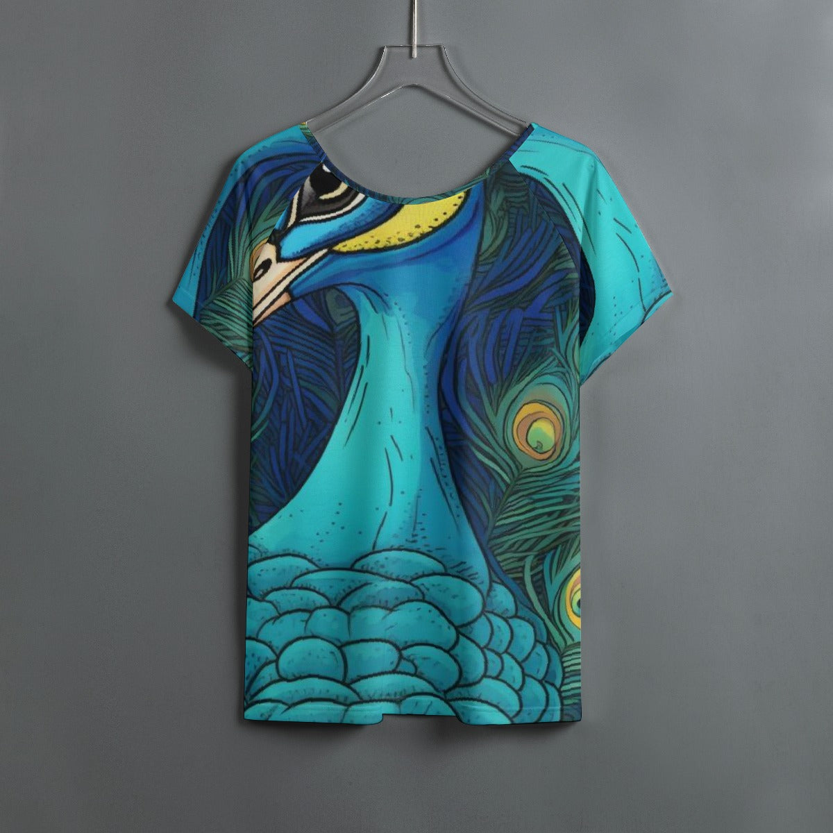 All-Over Print Women's Round Neck T-shirt With Raglan Sleeve