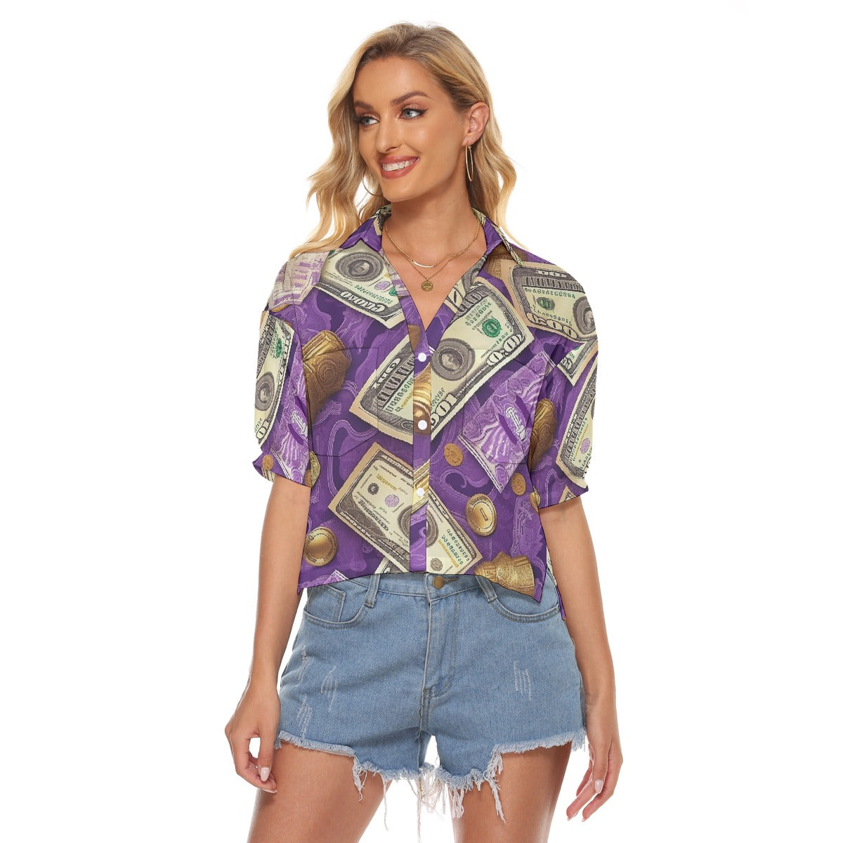 All-Over Print Women's V-neck Shirts