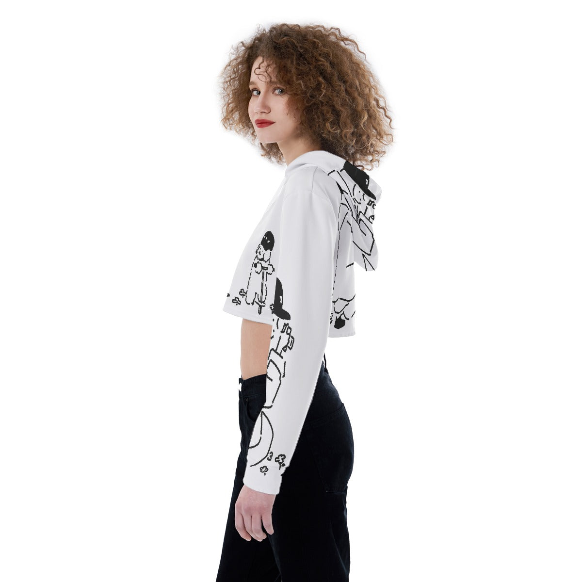 All-Over Print Women's Crop Top Hoodie