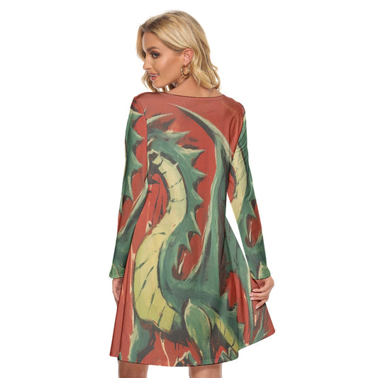 All-Over Print Women's Crew Neck Dress