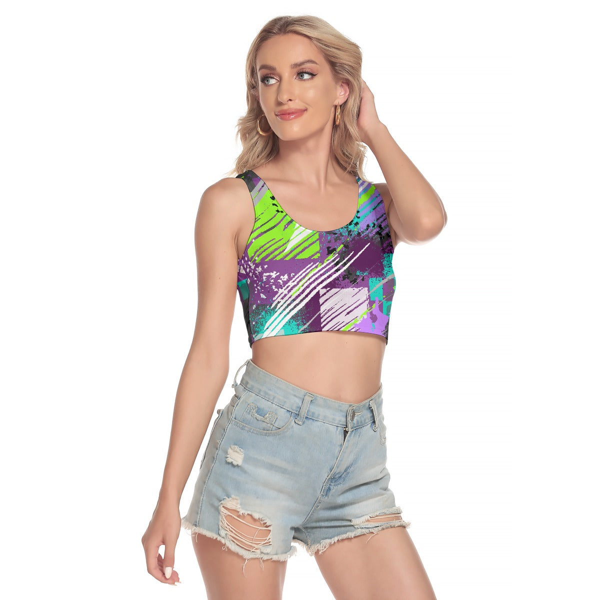 All-Over Print Women's Sport Crop Tank Top