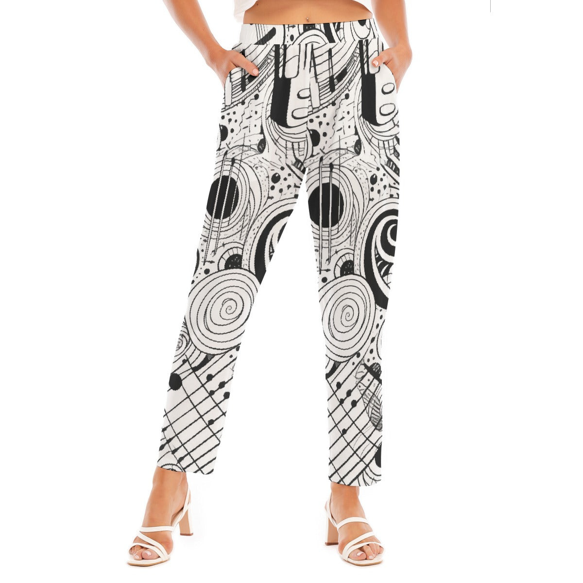 All-Over Print Women's Loose Straight-leg Pants