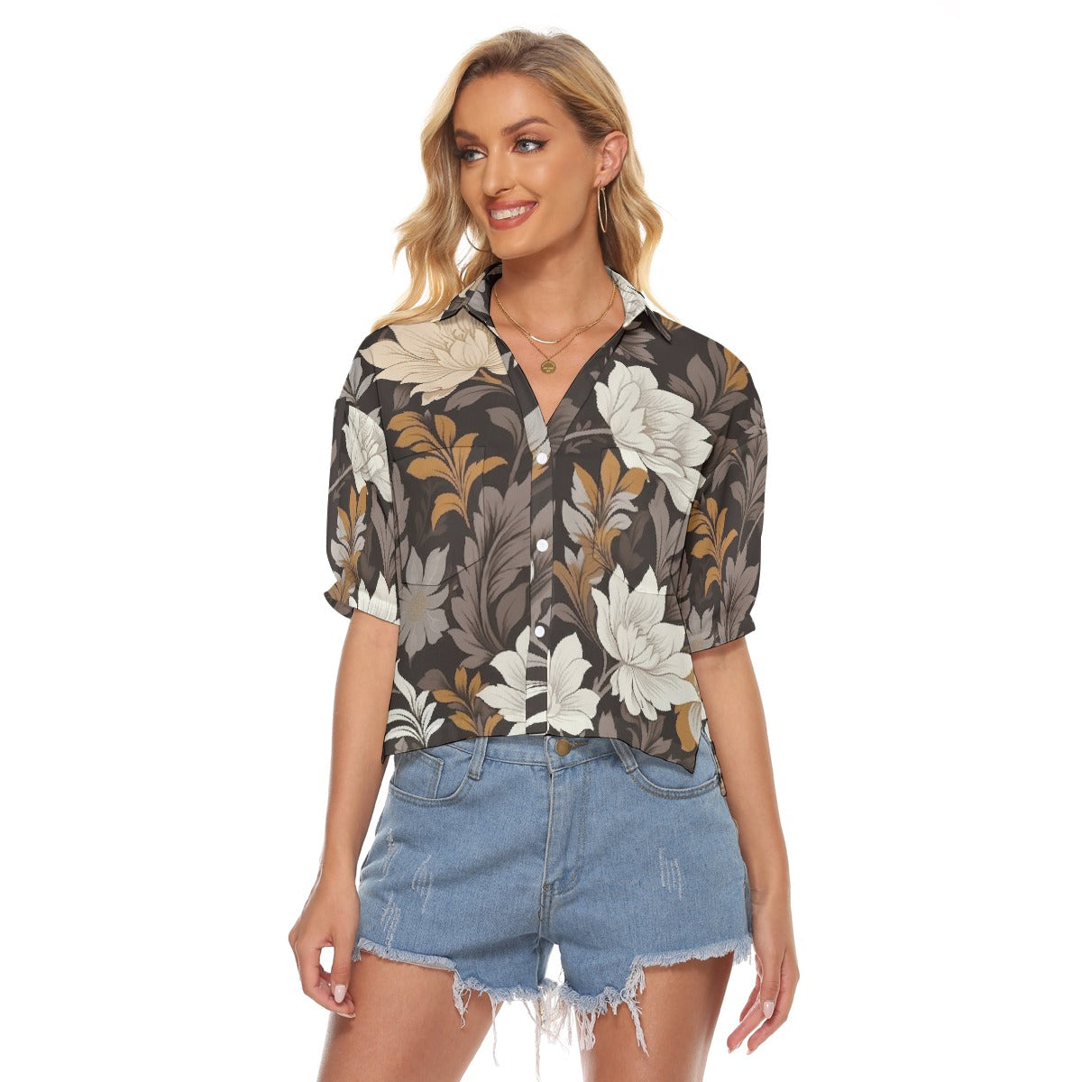 All-Over Print Women's V-neck Shirts