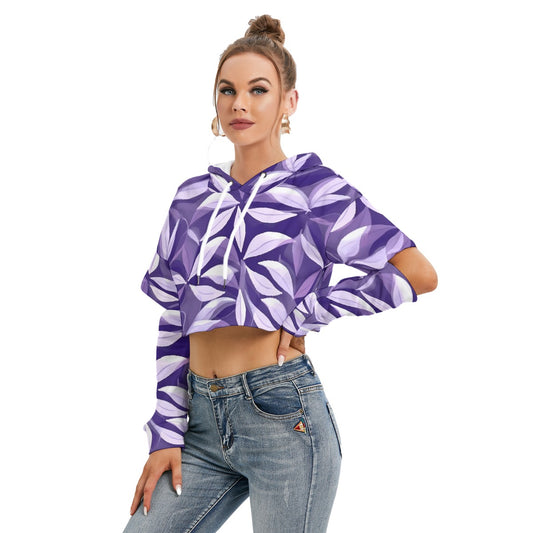All-Over Print Women's Heavy Fleece Hoodie With Hollow Out Sleeve