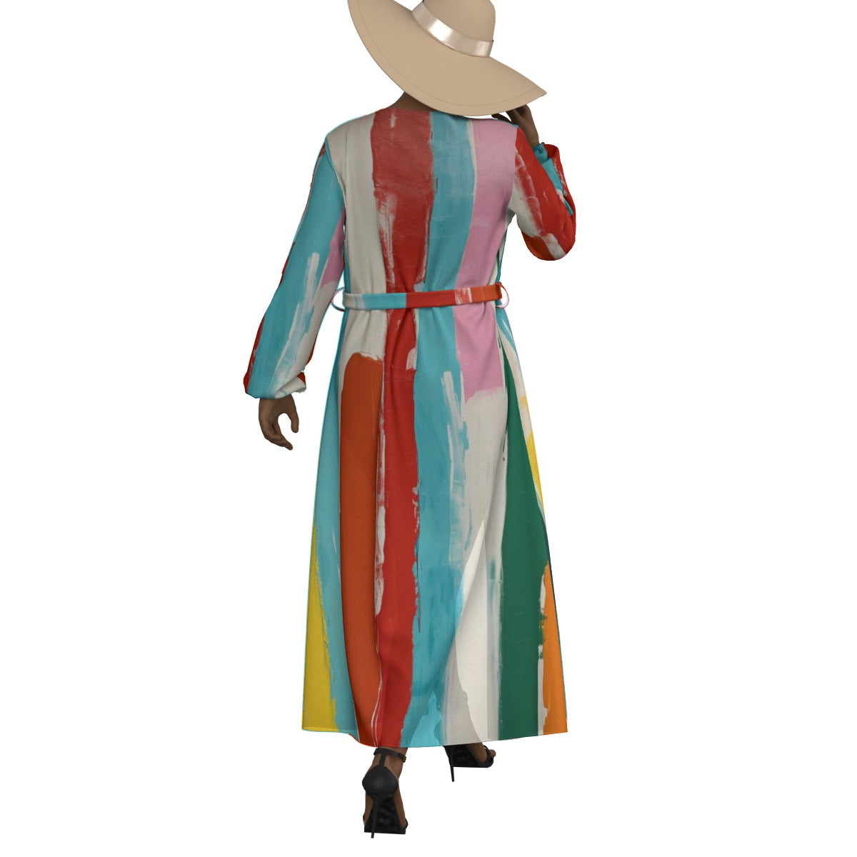 All-Over Print Women's Lace-up Chiffon Robe