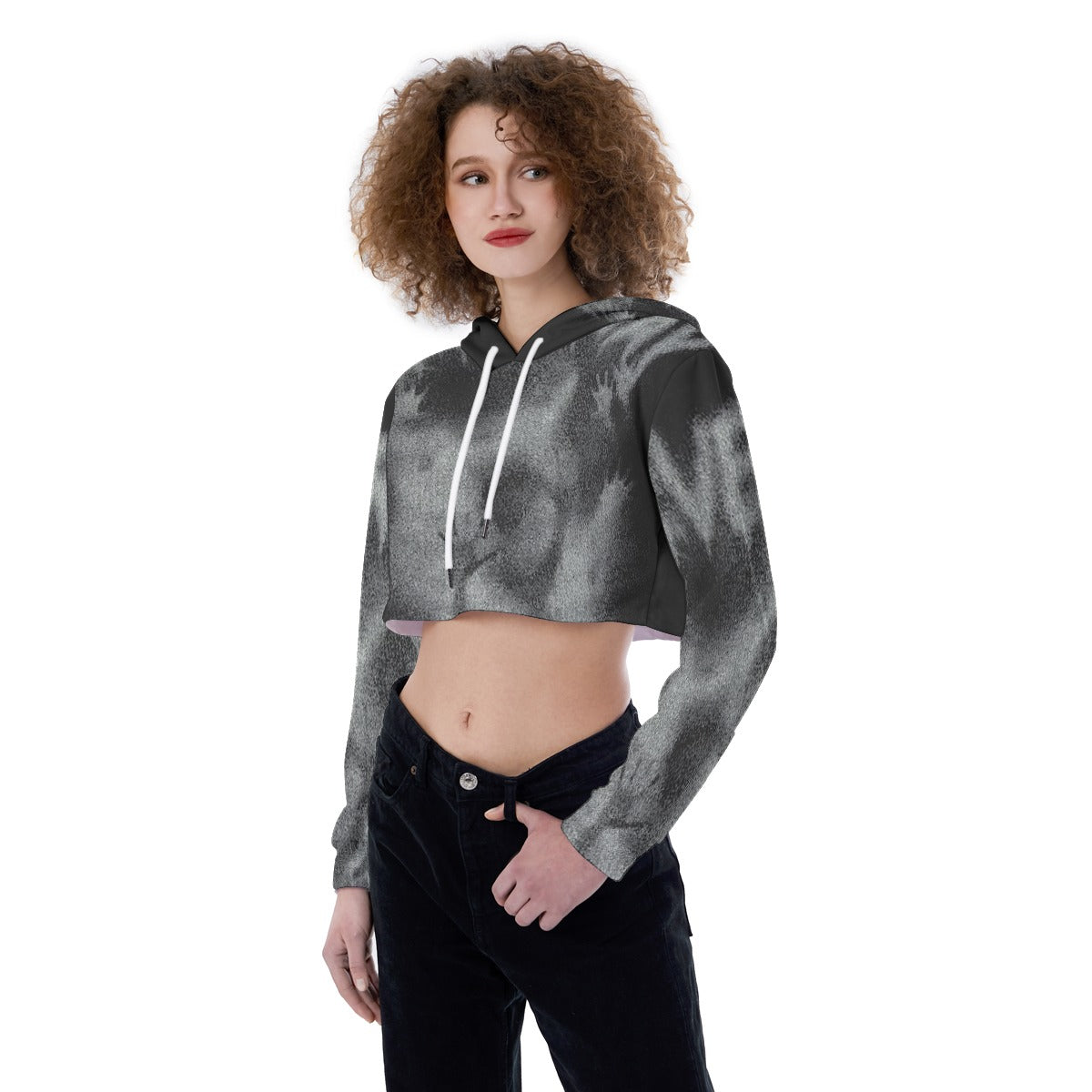 All-Over Print Women's Crop Top Hoodie