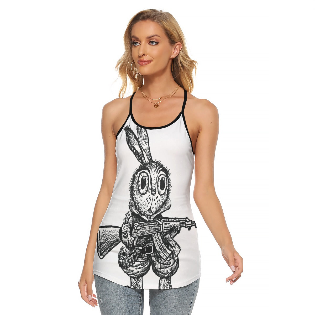 All-Over Print Women's Criss-Cross Open Back Tank Top