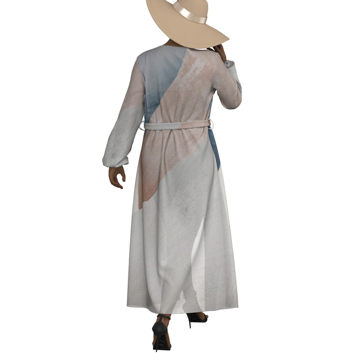 All-Over Print Women's Lace-up Chiffon Robe