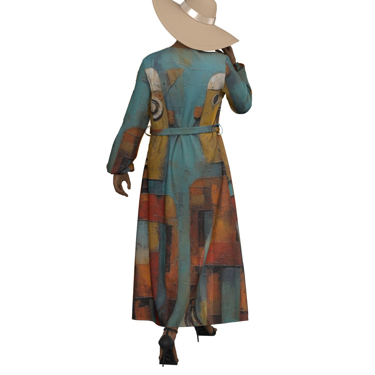 All-Over Print Women's Lace-up Chiffon Robe