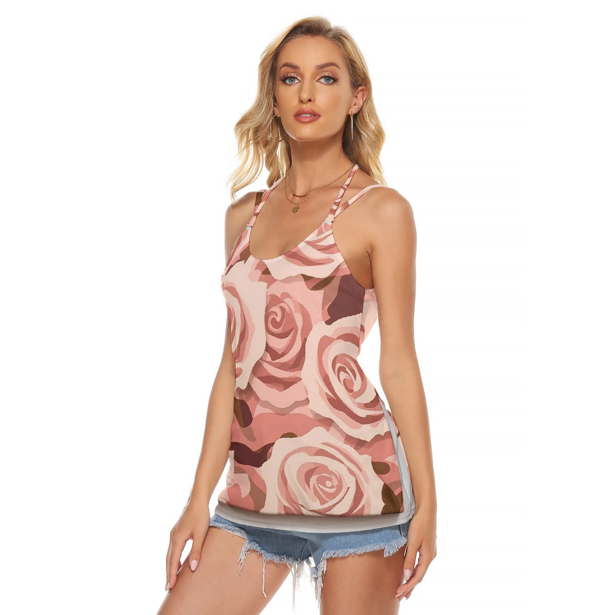 All-Over Print Women's Halter Top With Backless