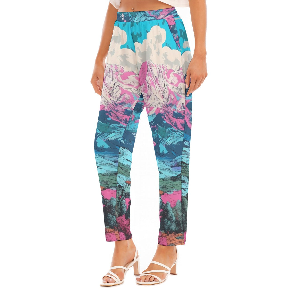 All-Over Print Women's Loose Straight-leg Pants