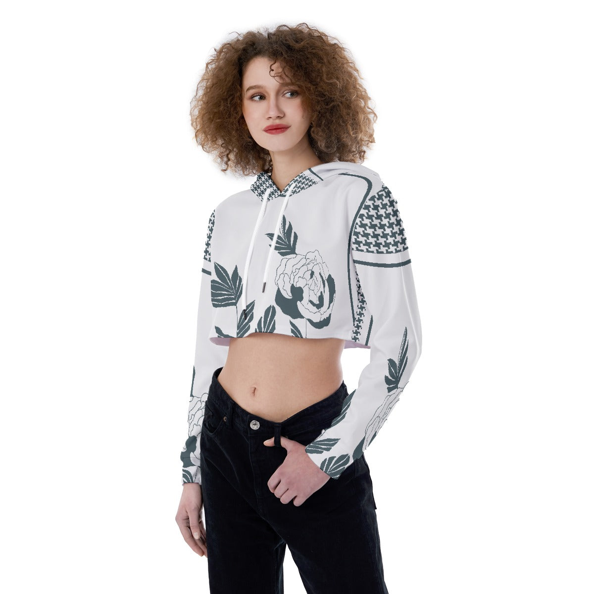 All-Over Print Women's Crop Top Hoodie