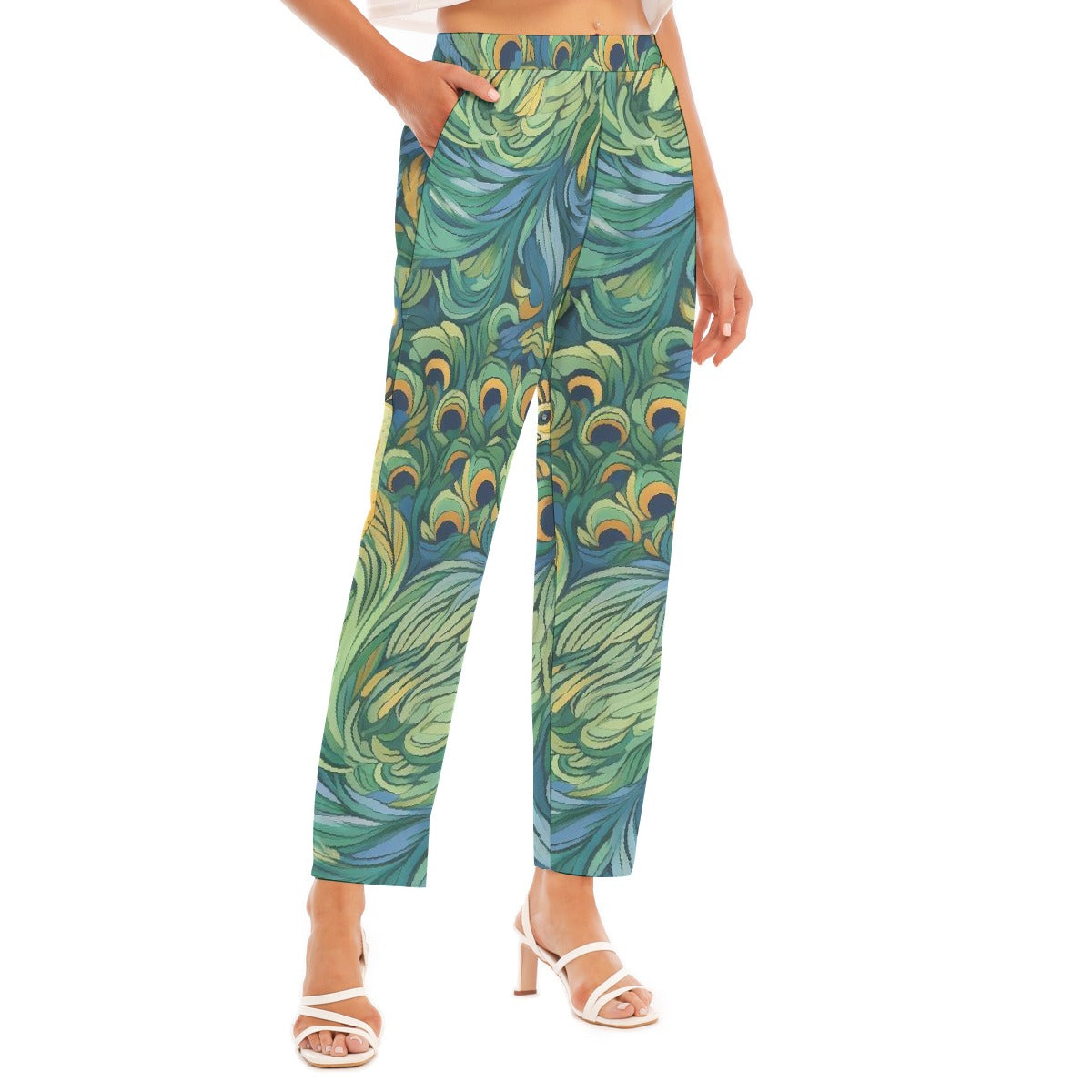 All-Over Print Women's Loose Straight-leg Pants